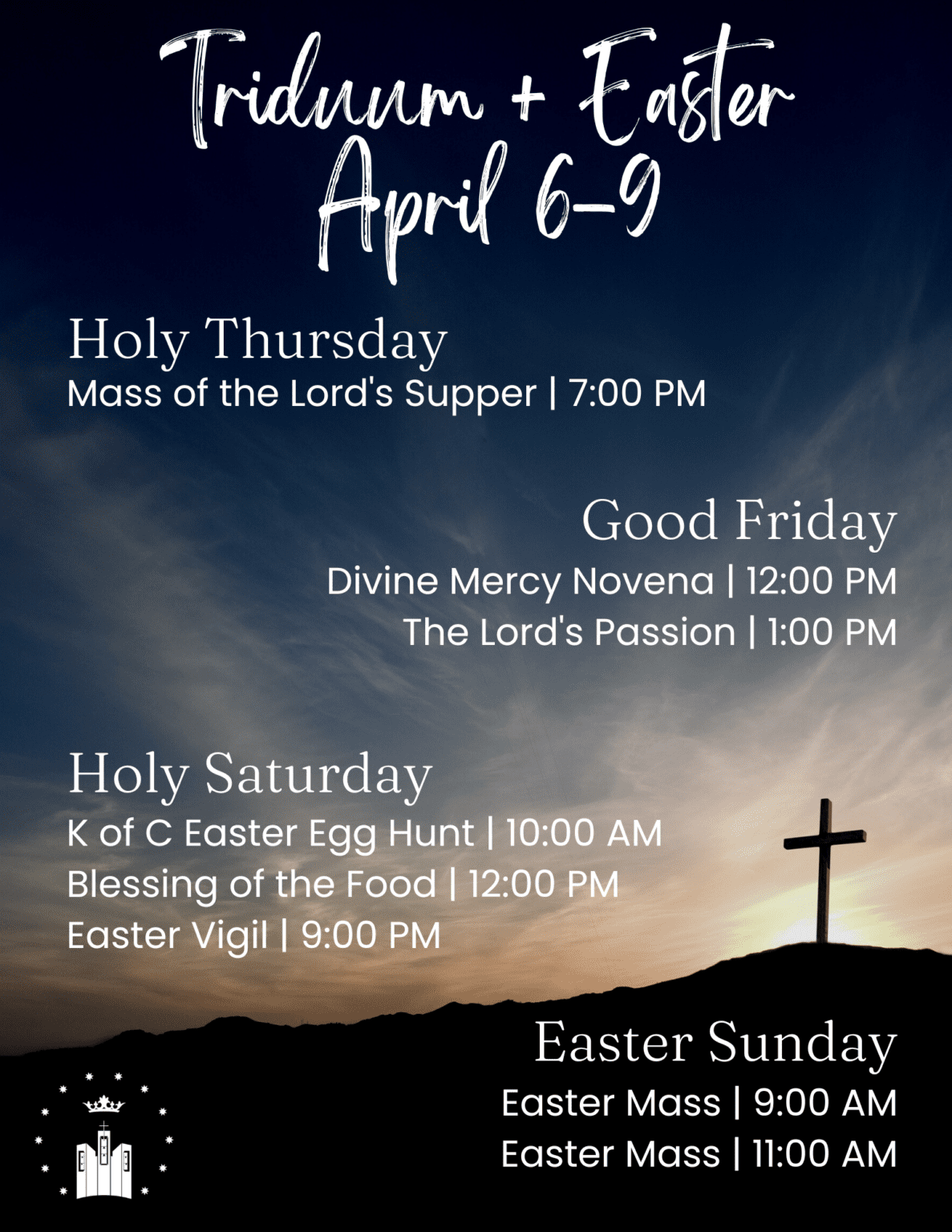 Triduum & Easter Liturgies Our Lady of Consolation Parish